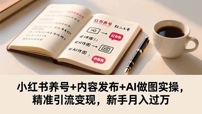 （16498期）小红书养号+内容发布+AI做图实操，精准引流变现，新手月入过万-易网创