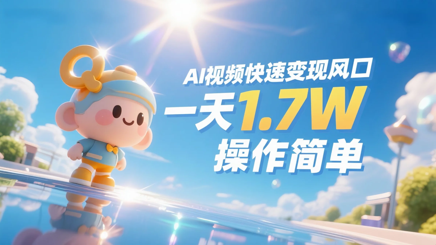 《Ai视频变现风口，一天1.7W，收入无上限，操作简单》-易网创