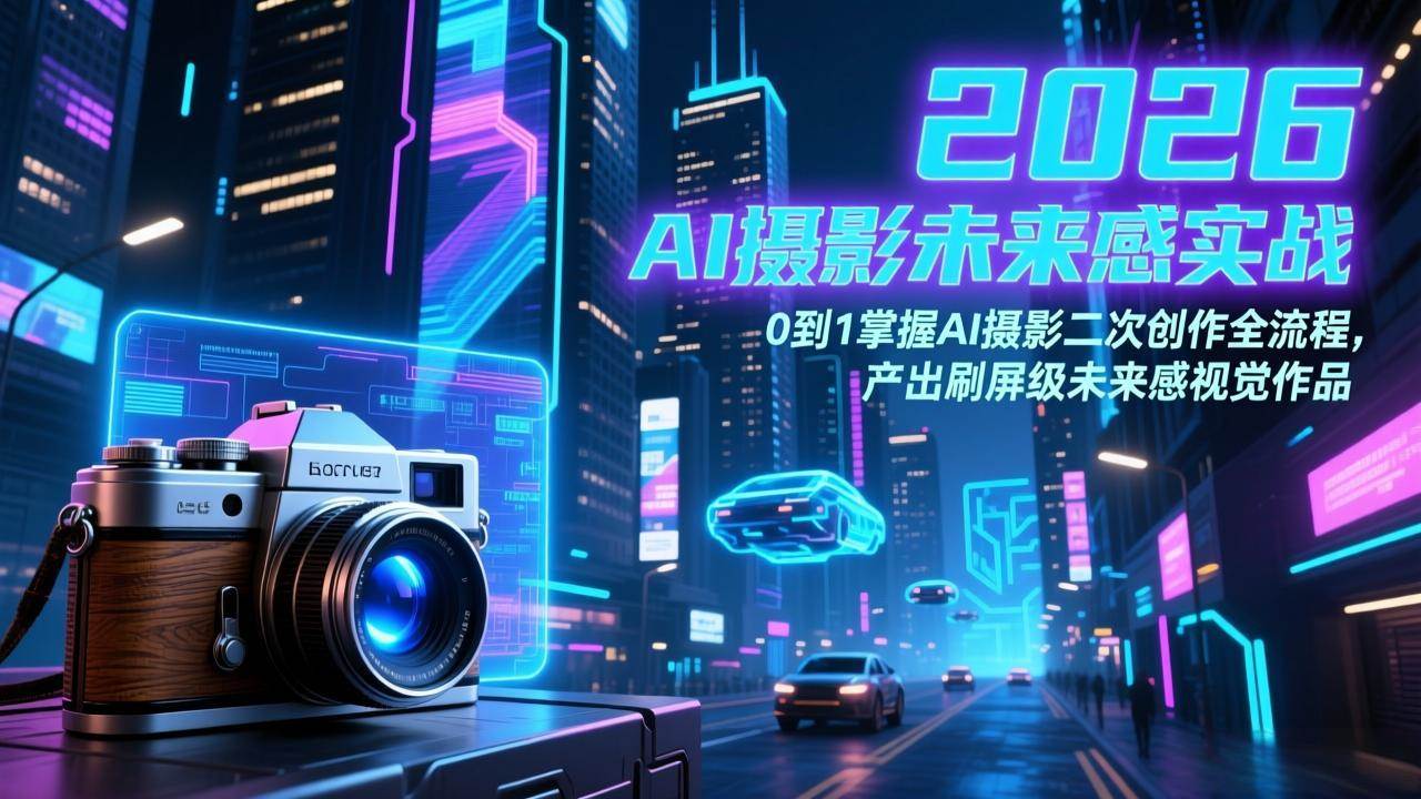 （17584期）2026 AI摄影未来感实战：0到1掌握AI摄影二次创作全流程，产出刷屏级未来感视觉作品-易网创