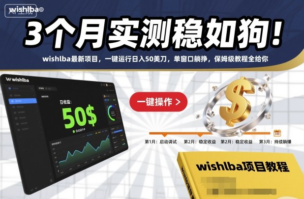 3个月实测稳如狗！wishlba最新项目，一键运行日入50美刀，单窗口躺挣，保姆级教程全给你【揭秘】-易网创
