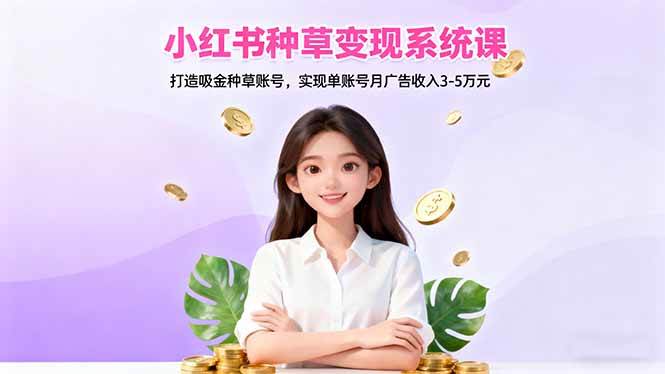 （16468期）小红书种草变现系统课：打造吸金种草账号，实现单账号月广告收入3-5万元-易网创