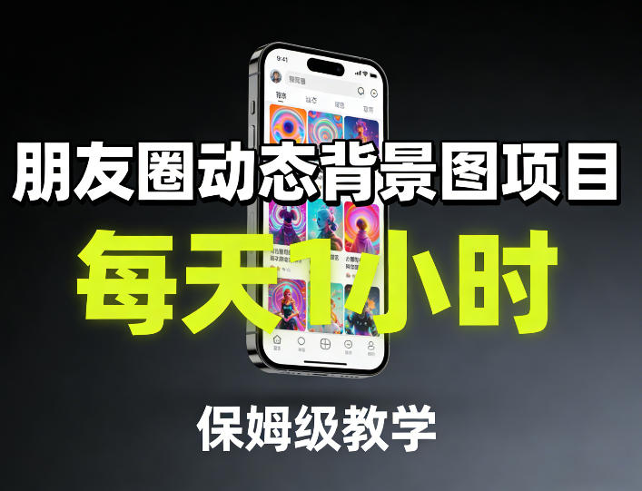 朋友圈动态背景图项目，每天1小时，保姆级教学-易网创
