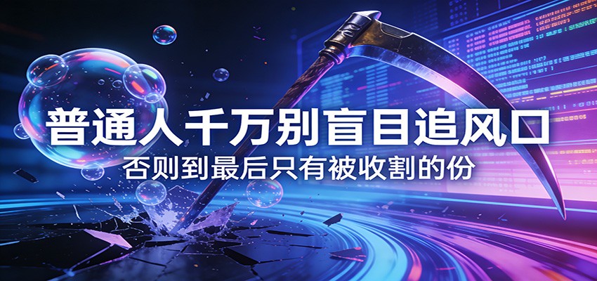 付费文章《通人千万别盲目追风口》否则到最后只有被收割的份-易网创