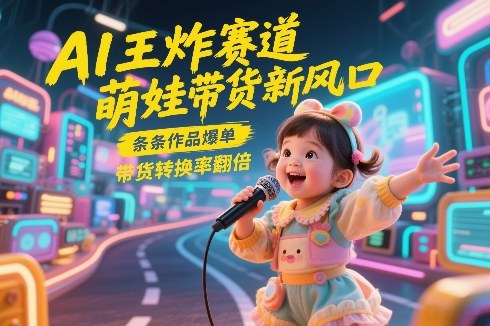 AI王炸赛道，萌娃带货新风口，条条作品爆单，带货转换率翻倍，核心逻辑拆解-易网创