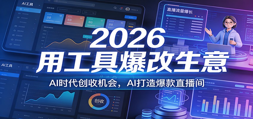 2026用工具爆改生意，AI时代创收机会，AI打造爆款直播间-易网创