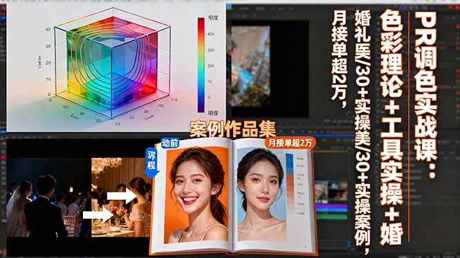 （16336期）PR调色实战课：色彩理论+工具实操+婚礼医美/30+实操案例，月接单超2万-易网创