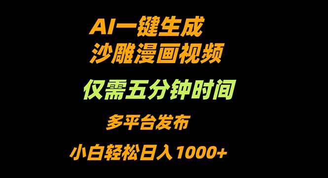 （16320期）AI一键生成沙雕动漫视频，只需5分钟，小白轻松日入1000+-易网创