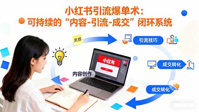 （16362期）小红书引流爆单术：构建一套低成本 可持续的“内容-引流-成交”闭环系统-易网创