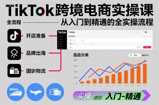 TikTok跨境电商实操课，从入门到精通的全实操流程-易网创