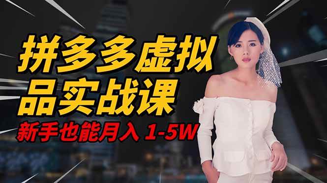 （16492期）2025 拼多多虚拟品系统实战课，轻资产项目，可矩阵开工作室，新手也能…-易网创