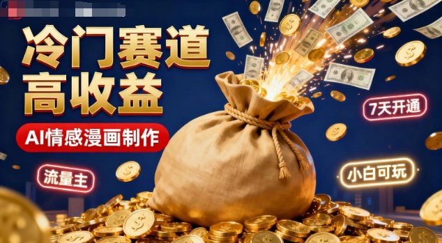 公众号冷门赛道，用AI做情感漫画，7天开通流量主，操作简单，小白可玩-易网创