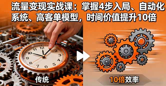 （16197期）流量变现实战课：掌握4步入局、自动化系统、高客单模型，时间价值提升10倍-易网创