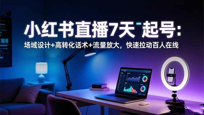 （16537期）小红书直播7天起号：场域设计+高转化话术+流量放大，快速拉动百人在线-易网创