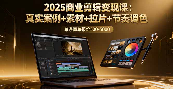 2025商业剪辑变现课：真实案例+素材+拉片+节奏调色，单条商单报价500-5000-易网创