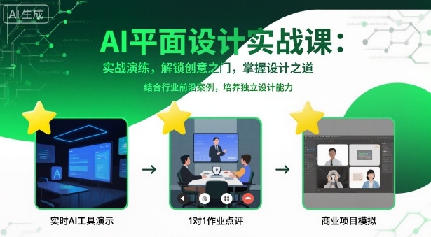 AI平面设计实战课，实战演练，解锁创意之门，掌握设计之道-易网创