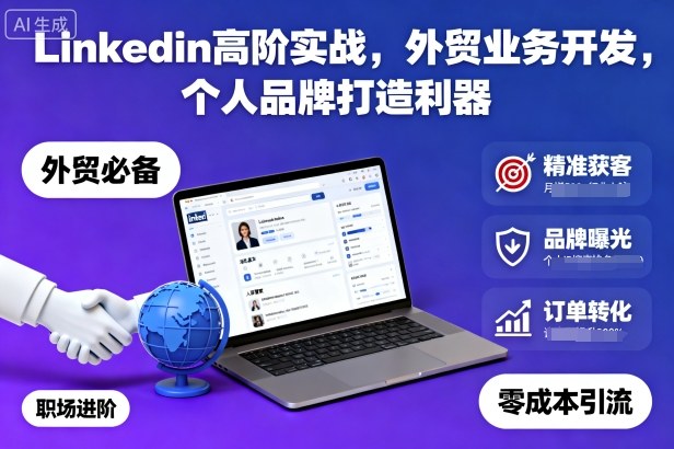 Linkedin高阶实战，外贸业务开发，个人品牌打造利器-易网创