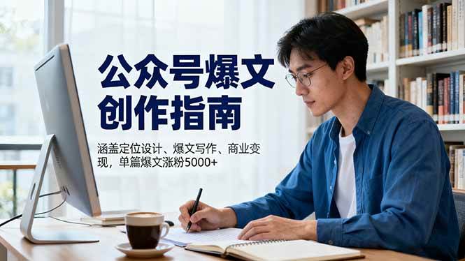 （16380期）公众号爆文创作指南，涵盖定位设计+爆文写作+商业变现，单篇爆文涨粉5000+-易网创