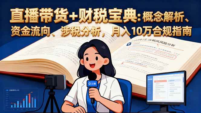 （16444期）直播带货+财税宝典：概念解析、资金流向、涉税分析，月入10万合规指南-易网创