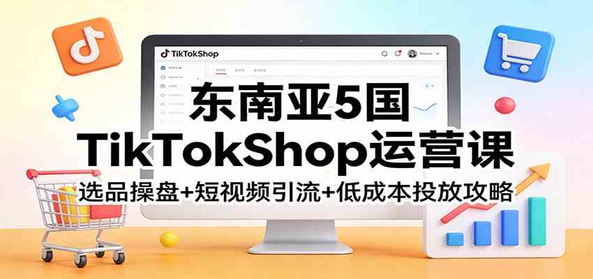 东南亚5国TikTokShop运营课：选品操盘+短视频引流+低成本投放攻略-易网创