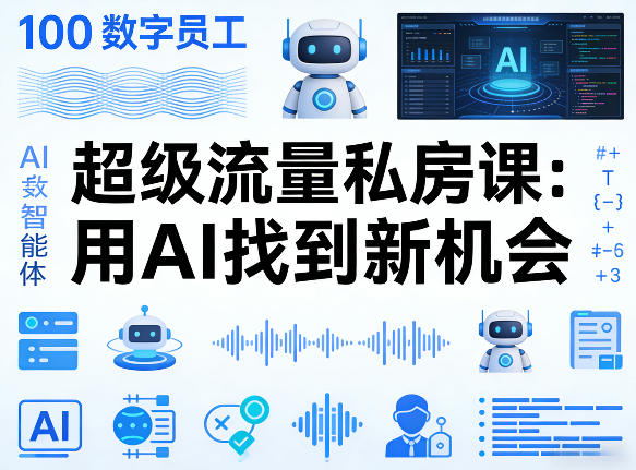 你的AI数字员工100个智能体，超级流量私房课，用AI找到新机会-易网创