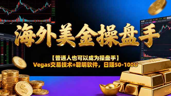 （17658期）海外美金操盘手技术【普通人操盘手手册】Vegas交易技术+聪明软件，日赚50-100U-易网创