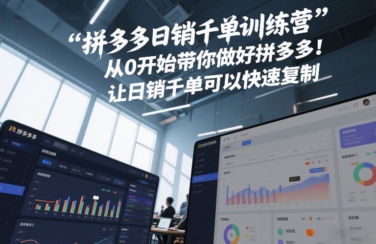 拼多多日销千单训练营，从0开始带你做好拼多多，让日销千单可以快速复制(更新26年2月)-易网创