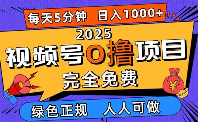 图片[1]-（16388期）2025视频号0撸项目，5分钟一个号，日入1000+，人人可做-易网创