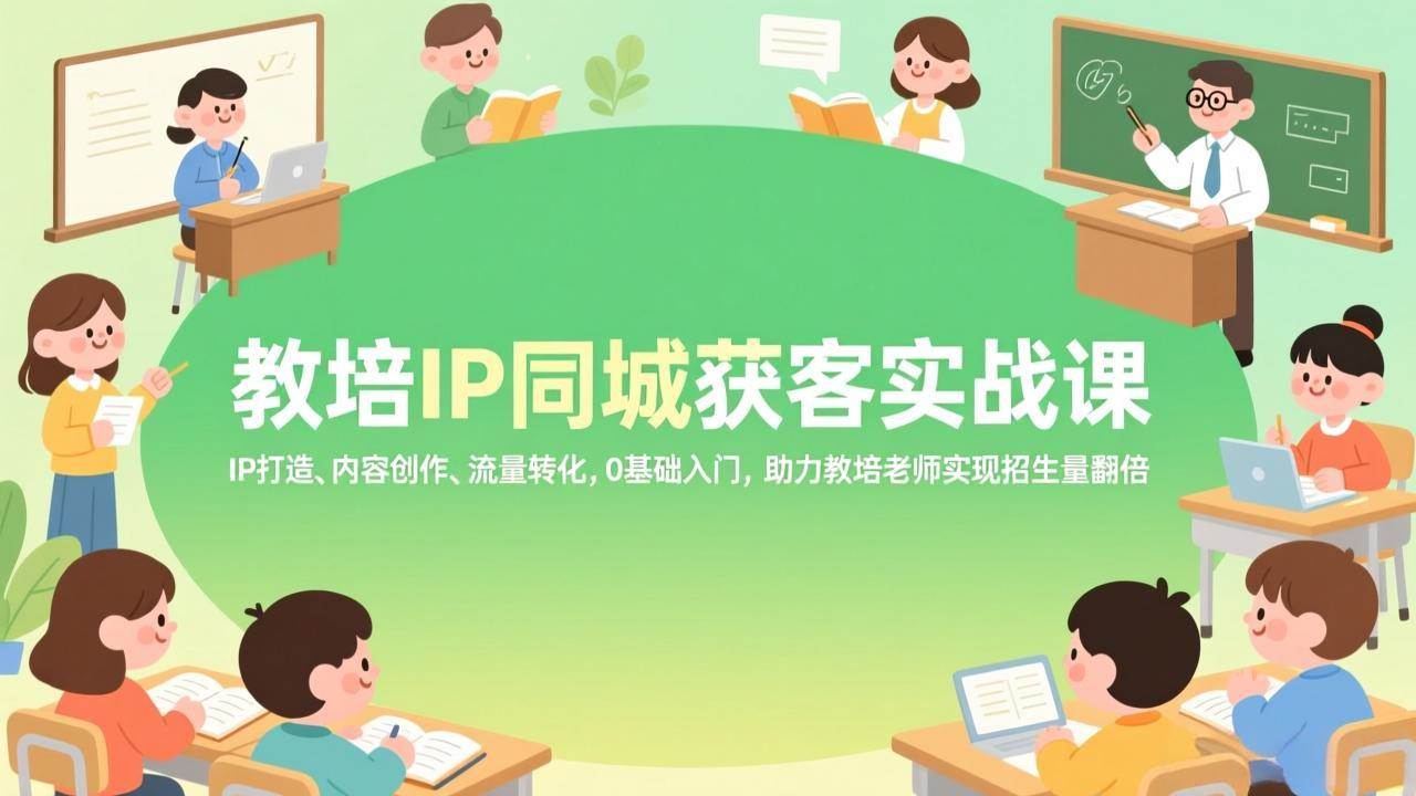 （17341期）教培IP同城获客实战课，IP打造、内容创作、流量转化，0基础入门，助力教培老师实现招生量翻倍-易网创