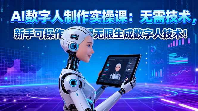 （16376期）AI数字人制作实操课：无需技术，新手可操作，免费无限生成数字人技术！-易网创