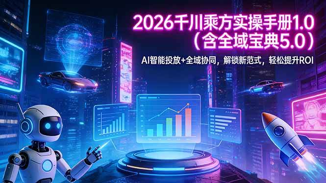 （17625期）2026 千川乘方实操手册 1.0（含全域宝典 5.0）AI 智能投放+全域协同，解锁新范式，轻松提升ROI-易网创