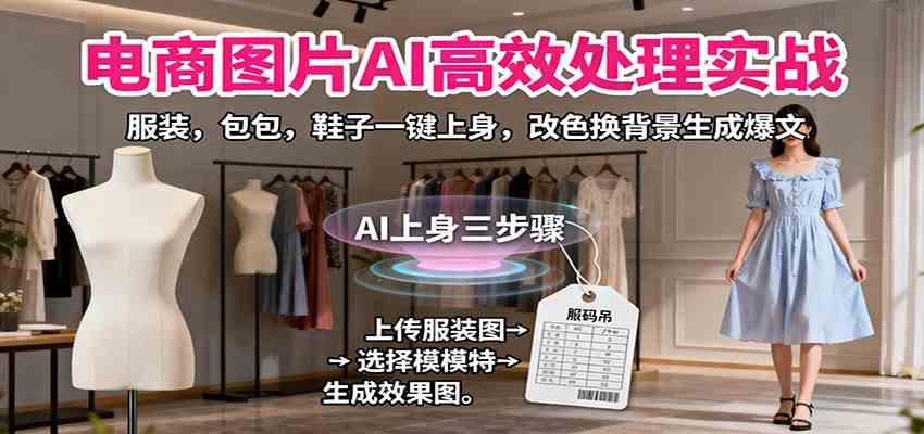 电商图片AI高效处理实战，服装，包包，鞋子一键上身，改色换背景生成爆文-易网创