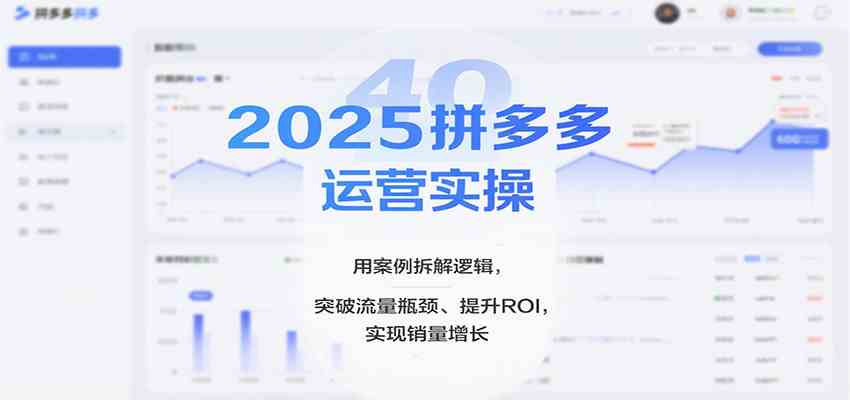 2025拼多多运营实操，用案例拆解逻辑，突破流量瓶颈、提升ROI，实现销量增长-易网创