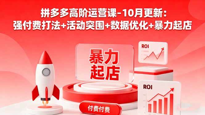 （16366期）拼多多高阶运营课-10月更新：强付费打法+活动突围+数据优化+暴力起店-易网创