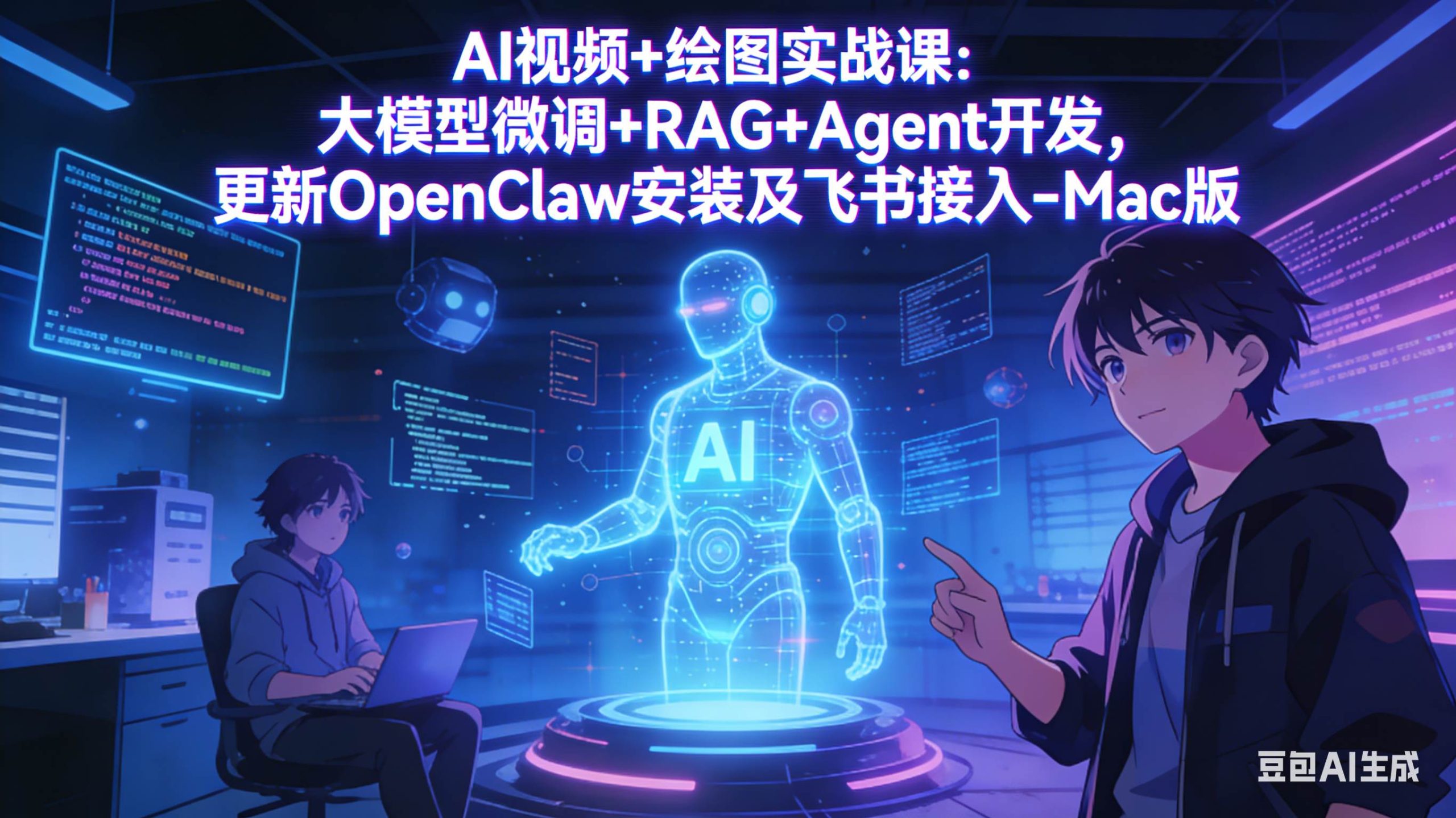 （17594期）AI视频+绘图实战课：大模型微调+RAG+Agent开发，更新OpenClaw安装及飞书接入-Mac版-易网创