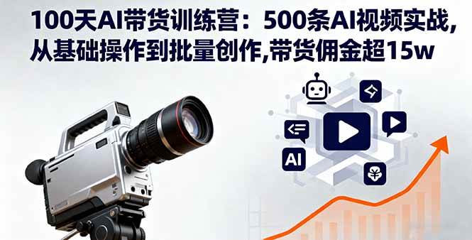 （16165期）100天AI带货训练营：500条AI视频实战,从基础操作到批量创作,带货佣金超15w-易网创