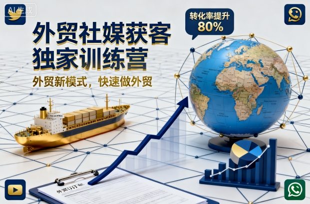 外贸社媒获客独家训练营，外贸新模式，快速做外贸-易网创
