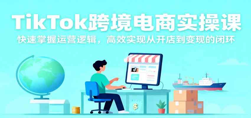 TikTok跨境电商实操课，快速掌握运营逻辑，高效实现从开店到变现的闭环-易网创