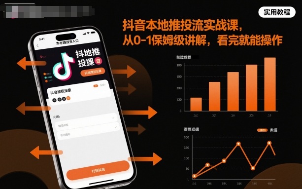 抖音本地推投流实战课，从0-1保姆级讲解，看完就能操作-易网创