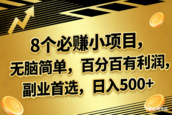 （17793期）10个必赚的小项目，百分百有利润，无脑简单，副业首选，日入300+-易网创