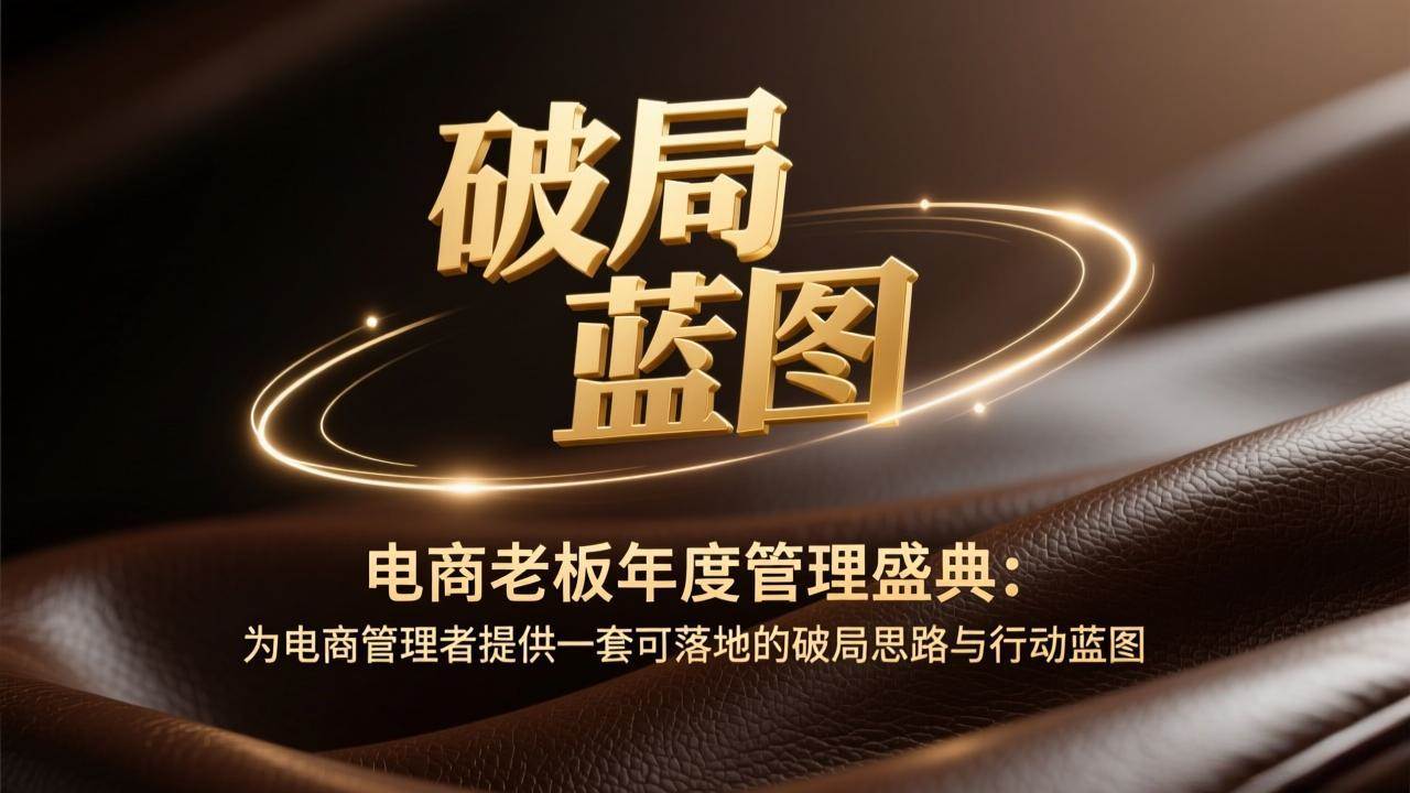 （17374期）电商老板年度管理盛典：为电商管理者提供一套可落地的破局思路与行动蓝图-易网创