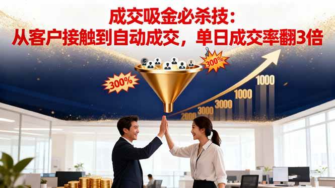 （16432期）吸金成交营销必杀技：从客户接触到自动成交，单日成交率翻3倍-易网创