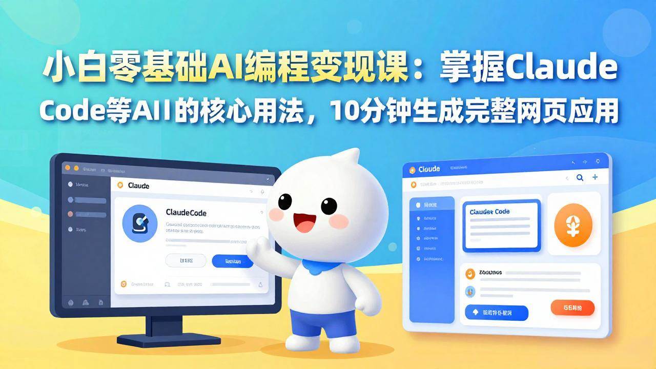 （17562期）小白零基础AI编程变现课：掌握Claude Code等AI工具的核心用法，10分钟生成完整网页应用-易网创
