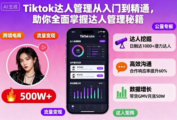 Tiktok达人管理从入门到精通，助你全面掌握达人管理秘籍-易网创