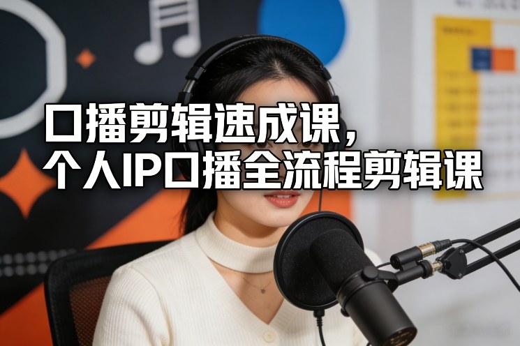 口播剪辑速成课，个人IP口播全流程剪辑课-易网创