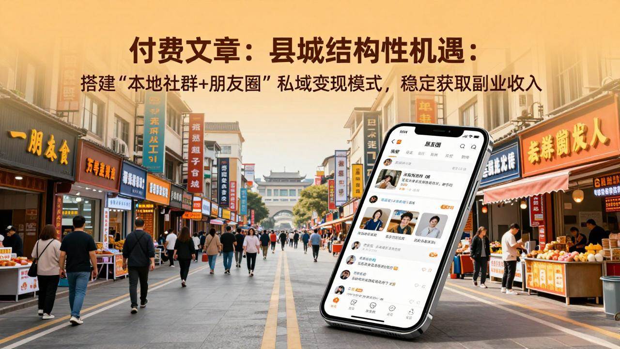 （17518期）付费文章：县城结构性机遇：搭建“本地社群+朋友圈”私域变现模式，稳定获取副业收入-易网创