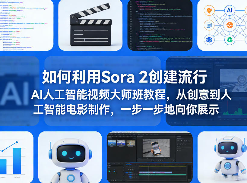如何利用Sora 2创建流行AI人工智能视频大师班教程,从创意到人工智能电影制作,一步一步地向你展示 如何利用Sora 2创建流行AI人工智能视频大师班教程,从创意到人工智能电影制作,一步一步地向你展示