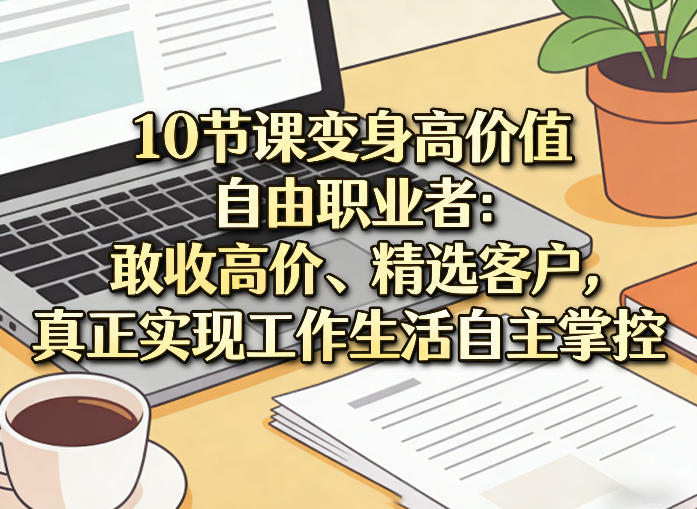 10节课变身高价值自由职业者:敢收高价、精选客户,真正实现工作生活自主掌控-易网创