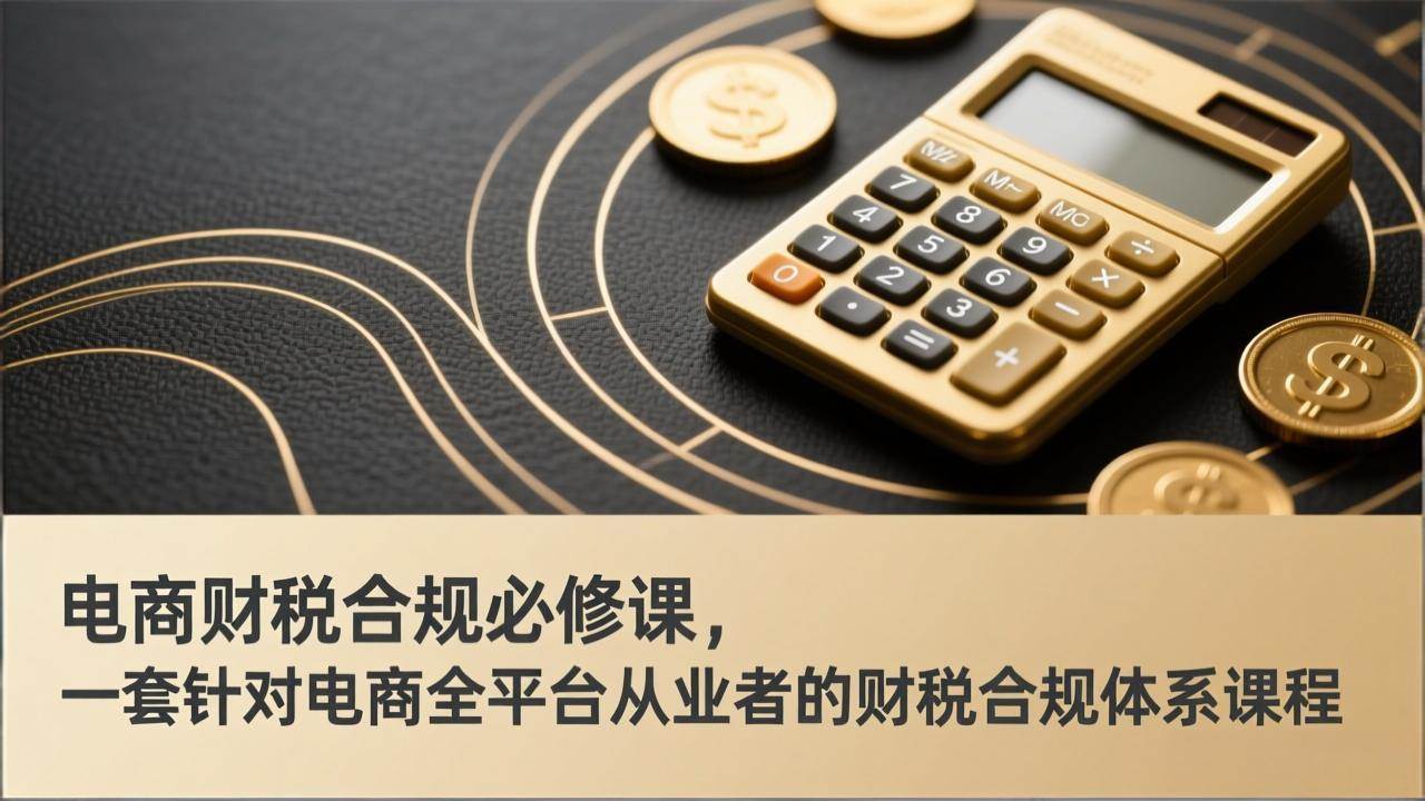 （17359期）电商财税合规必修课，是一套针对电商全平台从业者的财税合规体系课程-易网创