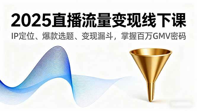 （16062期）2025直播流量变现线下课，IP定位、爆款选题、变现漏斗，掌握百万GMV密码-易网创