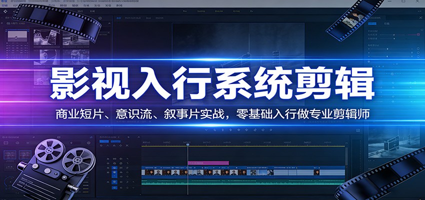 影视系统剪辑，商业短片、意识流、叙事片实战，零基础入行做专业剪辑师-易网创